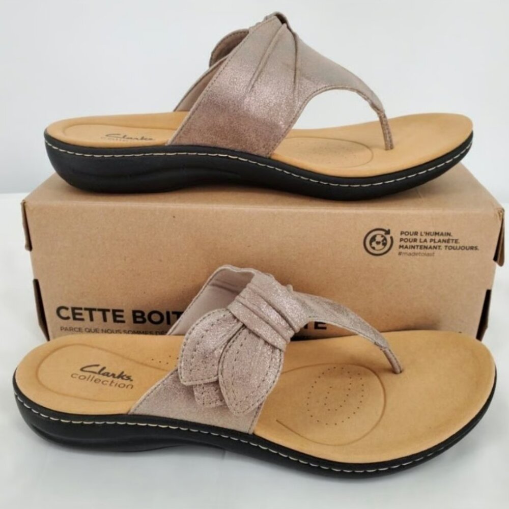 Clarks Laurieann Rae Slip-On Thong Sandals 12W NIB - Picture 1 of 9